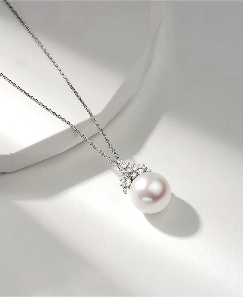 Edison Pearl Pendant Ice Queen Necklace S925 Silver Freshwater Pearl Choker Elegant Jewelry Gift for Girlfriend