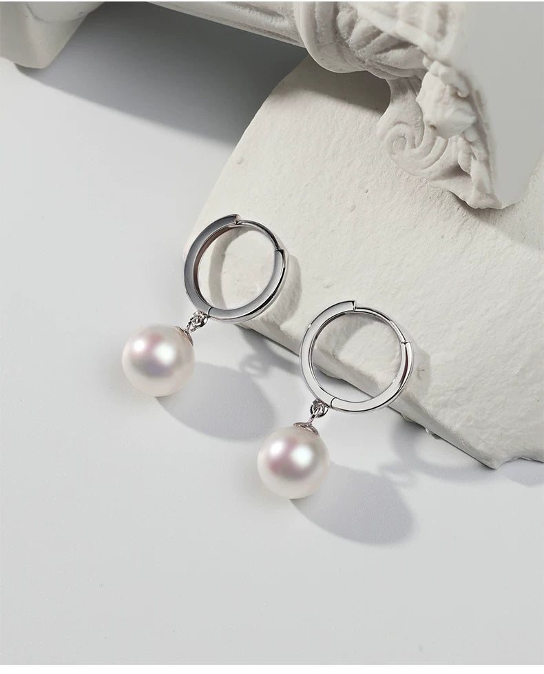 Akoya Pearl Earrings 18K Gold Perfectly Round Stud Earrings Saltwater Pearl Jewelry Fashion Drop Earrings Hoop Earrings High-End Jewelry