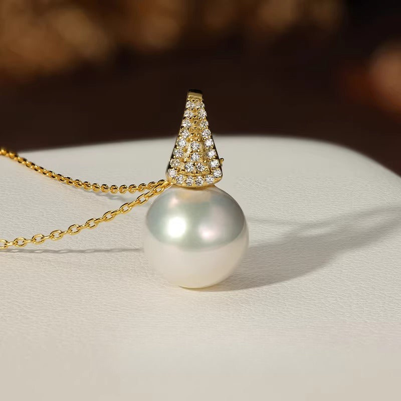 Edison Pearl Pendant S925 Silver Necklace Freshwater Pearl Elegant Women's Versatile Clavicle Necklace