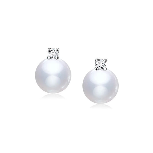 Jewelry Pearl Earrings, Queen Style Diamond Earrings, 18K Gold High-End Earrings