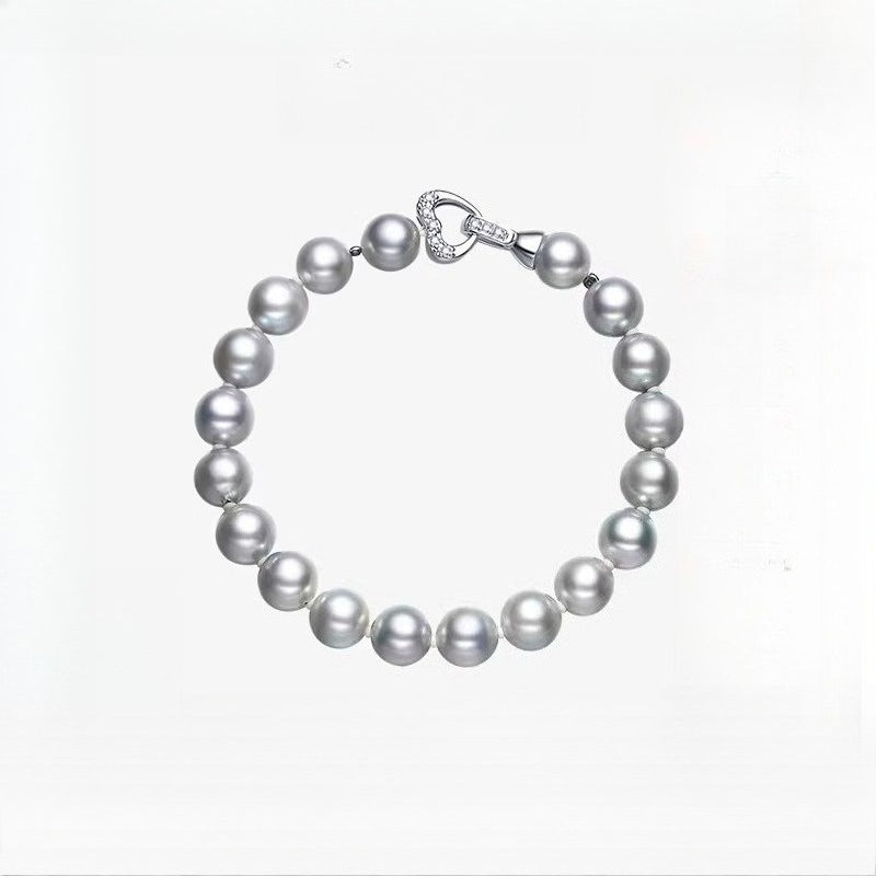 Akoya Pearl "Madama" Bracelet - Slightly Imperfect Saltwater Pearl Strand - Elegant Women's Bangle