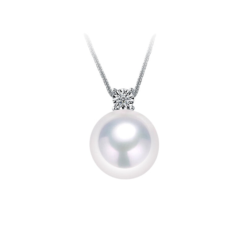 Edison freshwater pearl pendant, Princess Diana 18K gold necklace, perfectly round, high-luster pearl necklace, jewelry gift.
