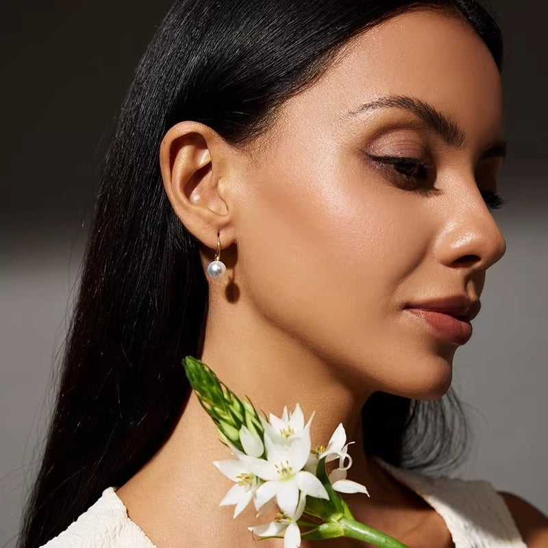 Akoya Seawater Pearl Drop Earrings, 18K Gold, High Luster Natural Pearls, Fine Jewelry Earrings