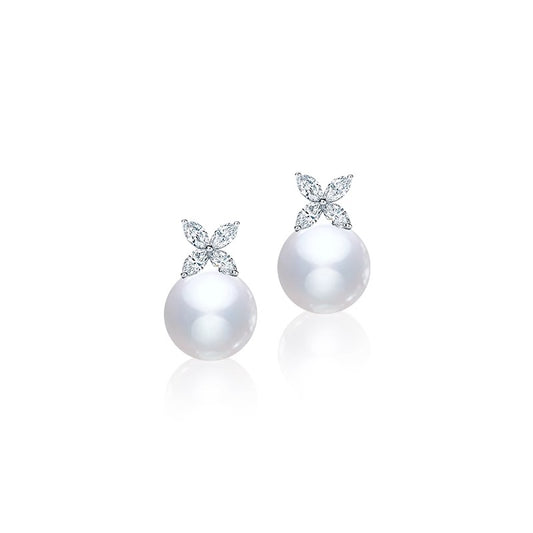 Pearl category: seawater pearls Style: earrings Shape: round