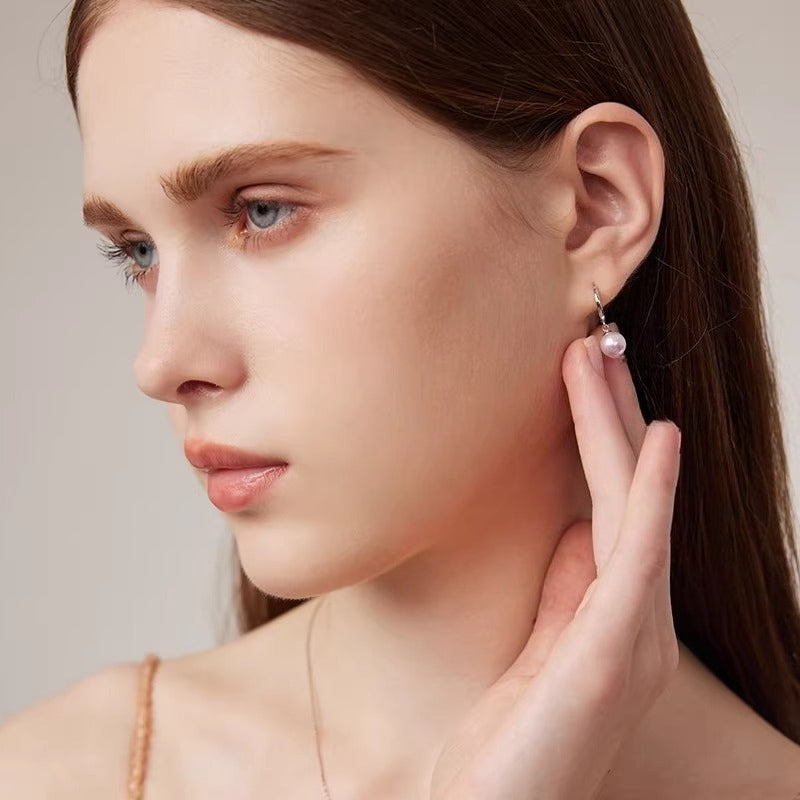 Akoya Pearl Earrings 18K Gold Perfectly Round Stud Earrings Saltwater Pearl Jewelry Fashion Drop Earrings Hoop Earrings High-End Jewelry