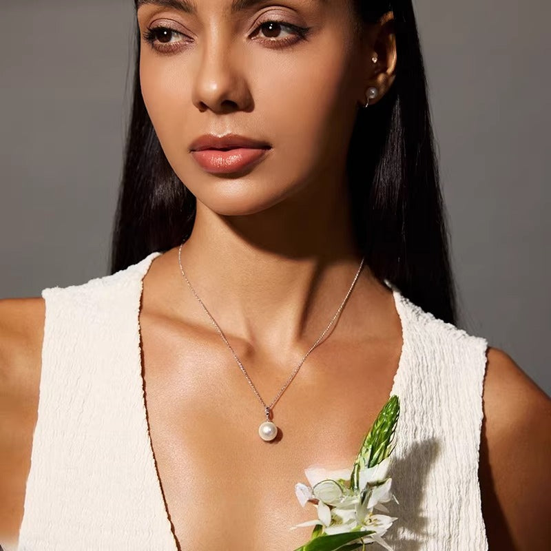 Edison Pearl Pendant 18K Gold Versatile Clasp Necklace Freshwater Pearl Clavicle Chain Stackable Jewelry Premium Feel