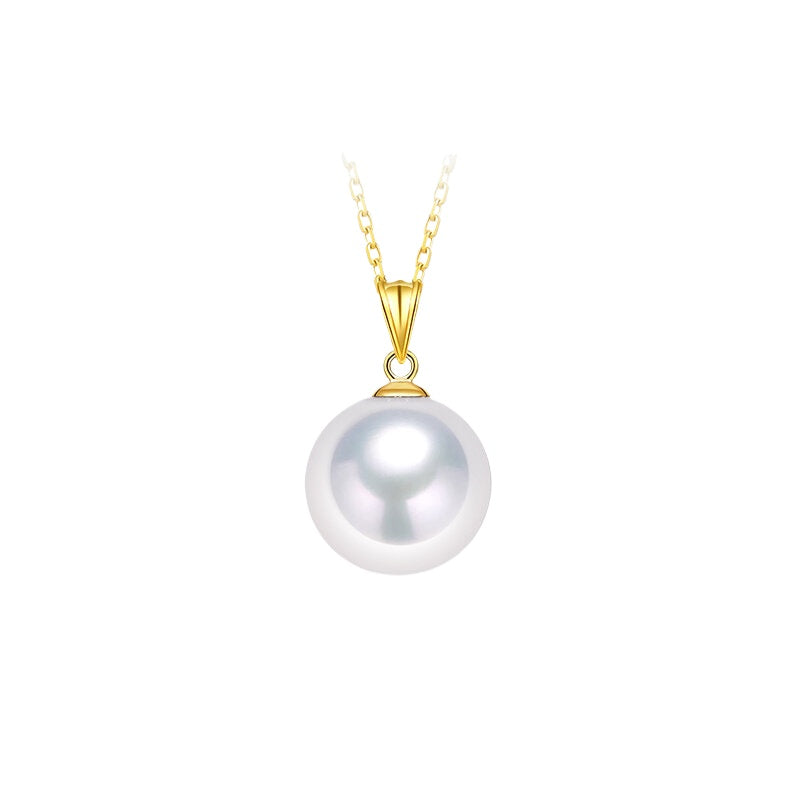 Edison Freshwater Pearl Pendant 18K Gold Necklace with High-Luminous Natural Pearl Clavicle Chain - A Gift for Mother