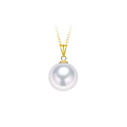 Edison Freshwater Pearl Pendant 18K Gold Necklace with High-Luminous Natural Pearl Clavicle Chain - A Gift for Mother