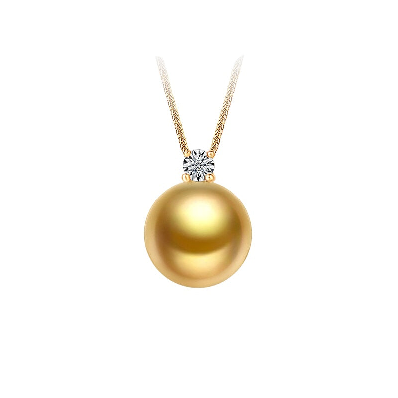 South Sea Pearl Necklace, Princess Pendant, 18K Gold, Golden Ocean Pearl, Princess Diana Necklace, High Jewelry Pendant