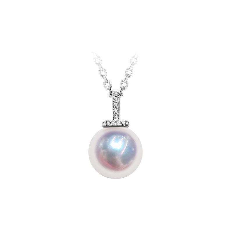 Akoya Pearl Pendant 18K Gold Versatile Clasp Necklace Women's Saltwater Pearl Clavicle Chain Elegant Jewelry Gift
