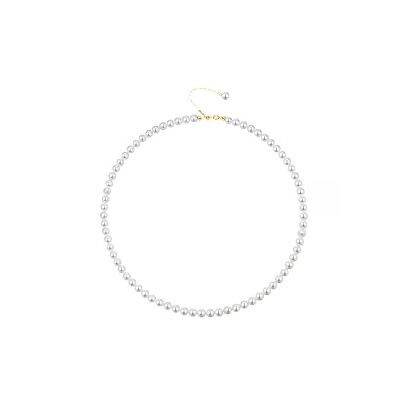 Aurora Millet Bead Necklace 18K Gold Clavicle Chain Versatile Freshwater Pearl Necklace High-End Jewelry Gift