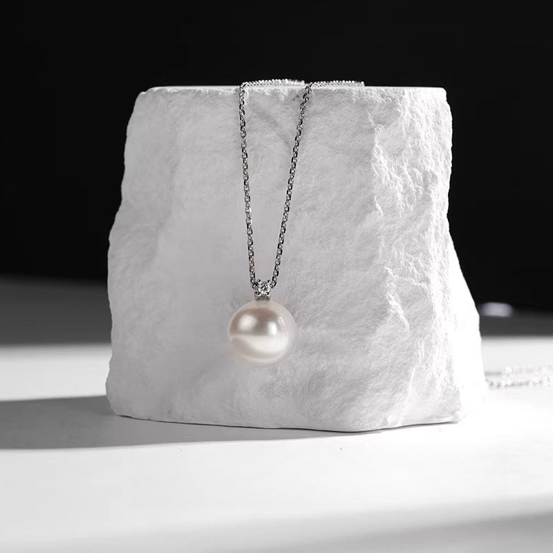 Edison Pearl Pendant 18K Gold Diamond Necklace Natural Pearl Choker Jewelry Elegant Versatile Gift