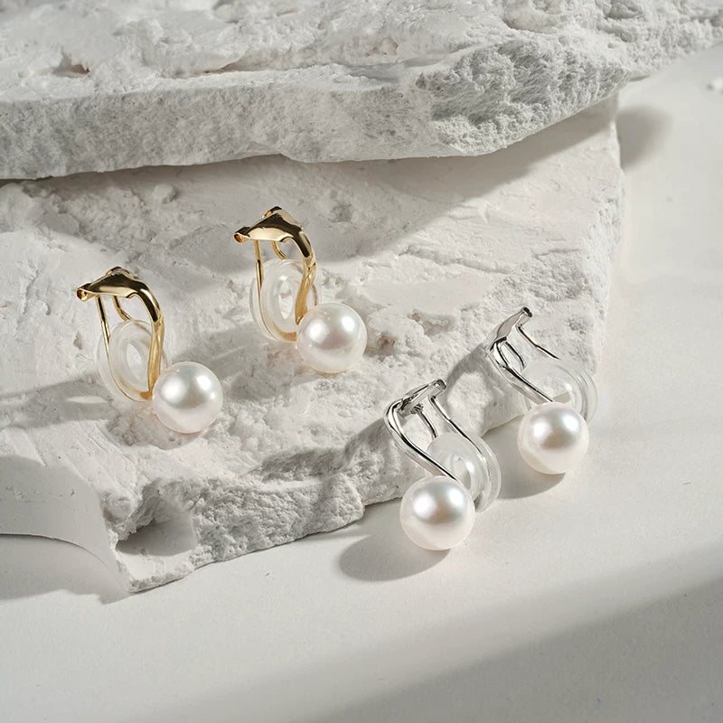 Akoya Pearl Clip-on Earrings, 18K Gold Stud Earrings, Non-Pierced Earrings, Saltwater Pearl Earrings, Elegant Jewelry Gift