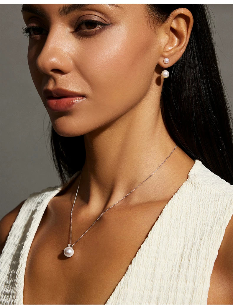 Edison Pearl Pendant 18K Gold Diamond Necklace Natural Pearl Choker Jewelry Elegant Versatile Gift
