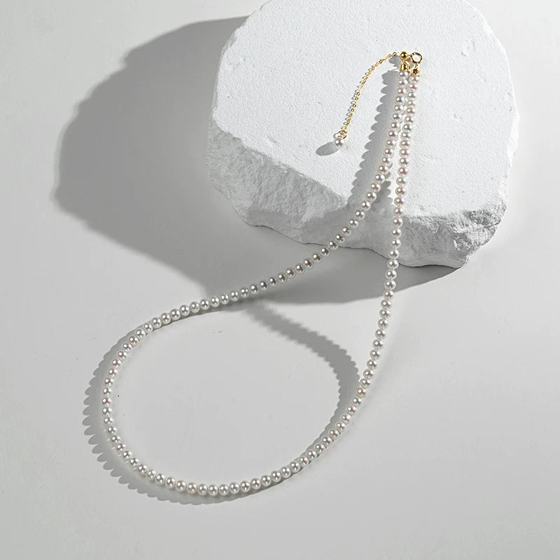 Aurora Millet Bead Necklace 18K Gold Clavicle Chain Versatile Freshwater Pearl Necklace High-End Jewelry Gift