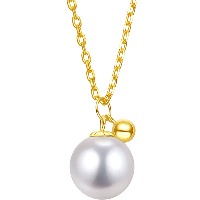 Small Golden Pearl Freshwater Pearl Pendant 18K Gold Natural Pearl Necklace Clavicle Chain Versatile Jewelry Girlfriend Gift