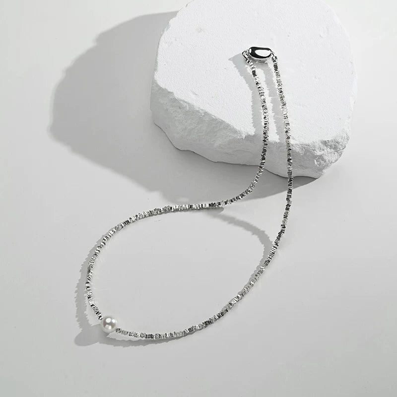 Akoya Pearl Necklace S925 Sterling Silver Clavicle Chain, High-End Jewelry for Women