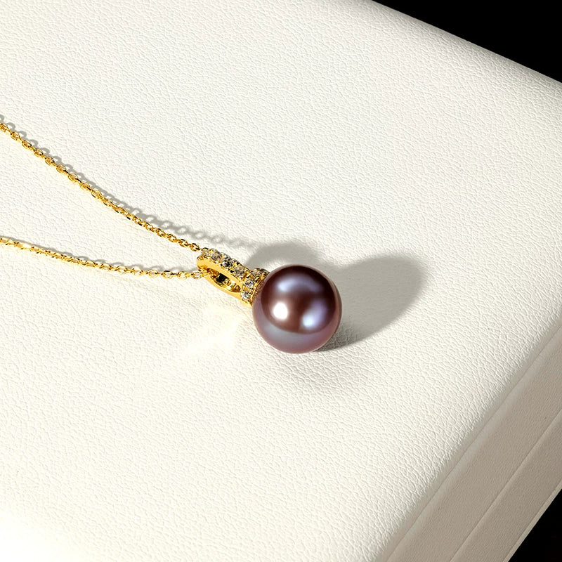 Purple Edison Pearl Pendant S925 Silver Versatile Clasp Freshwater Pearl Necklace Elegant Gift
