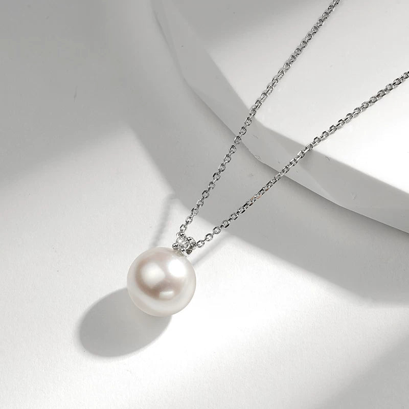 Edison Pearl Pendant 18K Gold Diamond Necklace Natural Pearl Choker Jewelry Elegant Versatile Gift