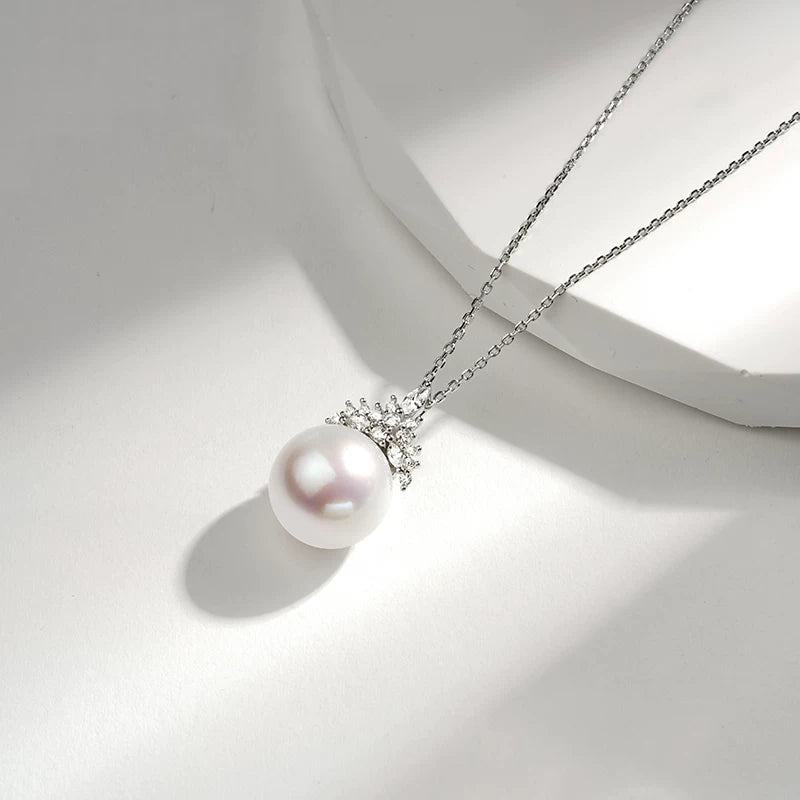 Edison Pearl Pendant Ice Queen Necklace S925 Silver Freshwater Pearl Choker Elegant Jewelry Gift for Girlfriend