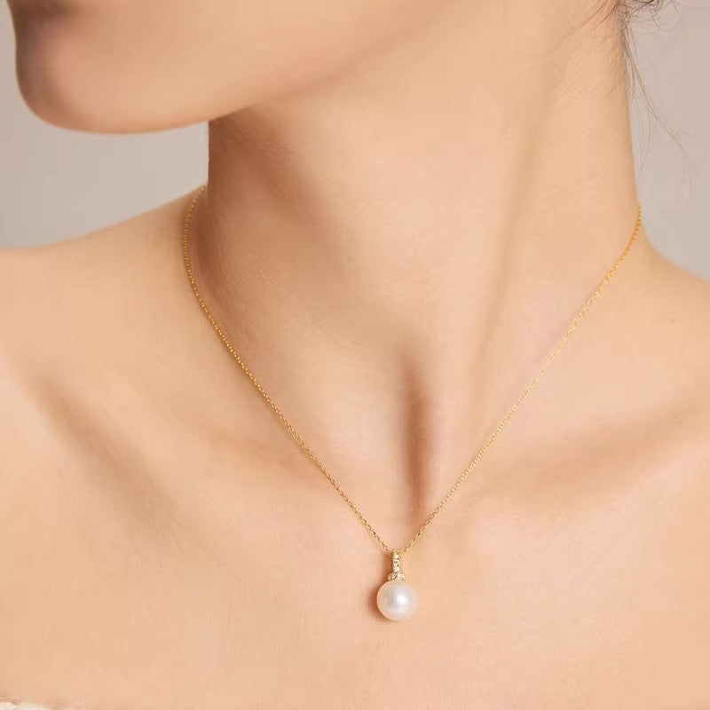 Edison Pearl Pendant S925 Silver Versatile Clasp Fashionable All-match Necklace Freshwater Pearl Necklace Accessory Clavicle Chain