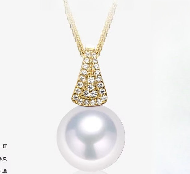 Edison Pearl Pendant S925 Silver Necklace Freshwater Pearl Elegant Women's Versatile Clavicle Necklace