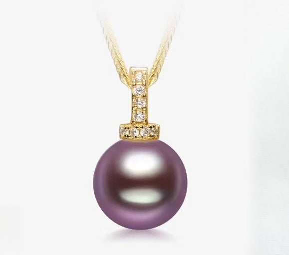 Purple Edison Pearl Pendant S925 Silver Versatile Clasp Freshwater Pearl Necklace Elegant Gift