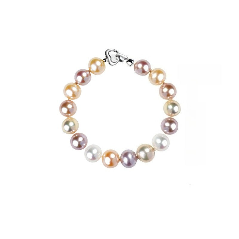 Candy Color Natural Pearl Bracelet S925 Silver Freshwater Pearl Hand Jewelry Hand Rope Girlfriend Gift
