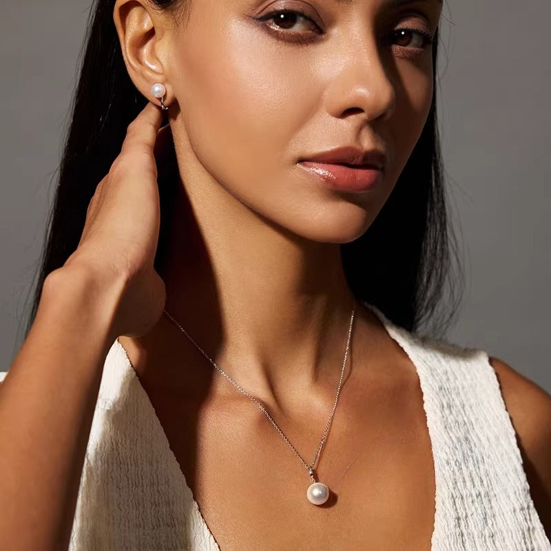 Edison Pearl Pendant 18K Gold Versatile Clasp Necklace Freshwater Pearl Clavicle Chain Stackable Jewelry Premium Feel