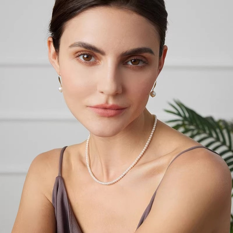Aurora Millet Bead Necklace 18K Gold Clavicle Chain Versatile Freshwater Pearl Necklace High-End Jewelry Gift