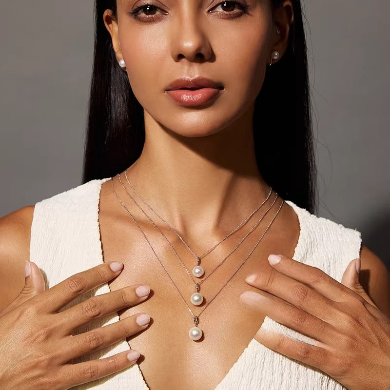 Edison Pearl Pendant 18K Gold Versatile Clasp Necklace Freshwater Pearl Clavicle Chain Stackable Jewelry Premium Feel