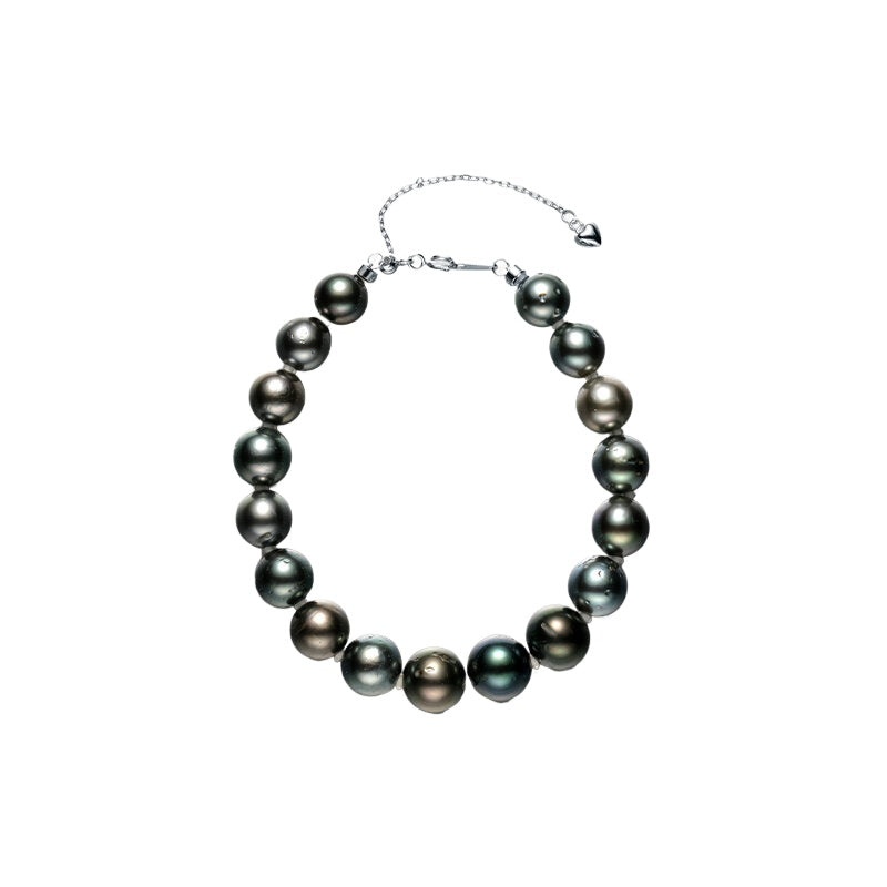 Tahitian Black Pearl Bracelet S925 Silver Natural Seawater Pearl Beaded Light Luxury Elegant Jewelry