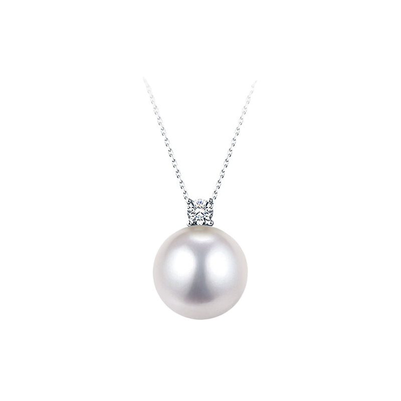 Edison Pearl Pendant 18K Gold Diamond Necklace Natural Pearl Choker Jewelry Elegant Versatile Gift