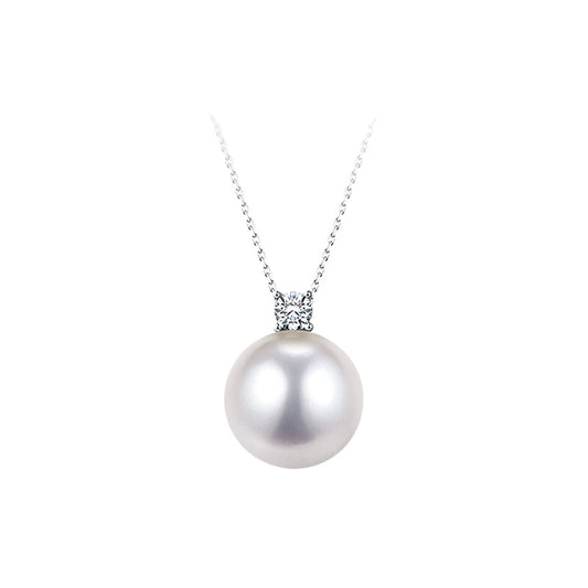Edison Pearl Pendant 18K Gold Diamond Necklace Natural Pearl Choker Jewelry Elegant Versatile Gift