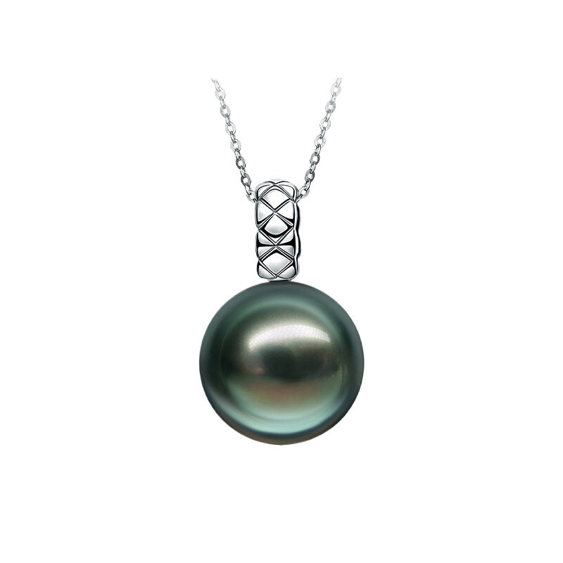Tahitian Black Pearl Pendant, 18K Gold, Light Luxury, Seawater Pearl Necklace, Elegant Neck Adornment, Collarbone Chain, High-End Feel