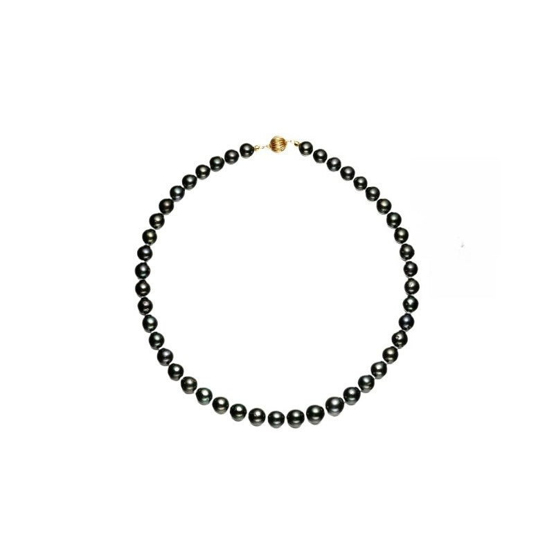 Tahitian Black Pearl Necklace 14K Gold Beaded Strand Lightweight Luxury Saltwater Pearl Chain Clavicle Chain Elegant Jewelry Gift