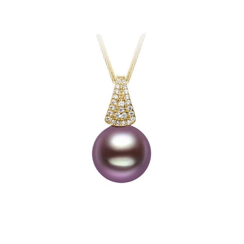 Purple Edison Pearl Pendant S925 Silver Necklace Freshwater Pearl Fashion Versatile Neckpiece Gift for Mom