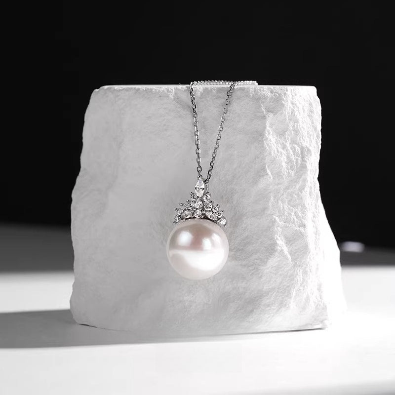 Edison Pearl Pendant Ice Queen Necklace S925 Silver Freshwater Pearl Choker Elegant Jewelry Gift for Girlfriend